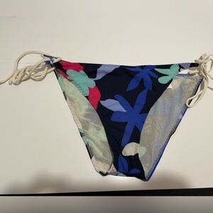 Missoni Mare Brand String Bikini Bottom Floral Size 46 Black Blue Pink Bottoms